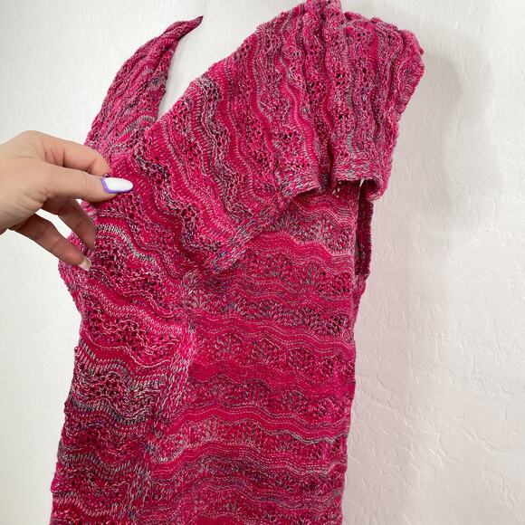 G.H. Bass Red Sleeveless Longline Open Front Drape Cardigan  Medium NEW NWT - Picture 4 of 9